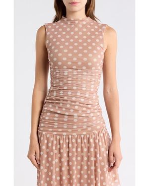 AFRM LOS ANGELES Kinsley Ruched Mesh Top - Pink