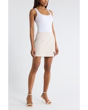 Leith Split Front Miniskirt - White