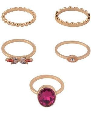 Laundry by Shelli Segal Set Of 5 Assorted Stackable Rings - White