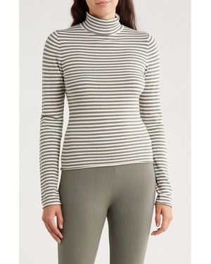 Splendid X Cella Jane Stripe Layering Turtleneck Sweater - Gray