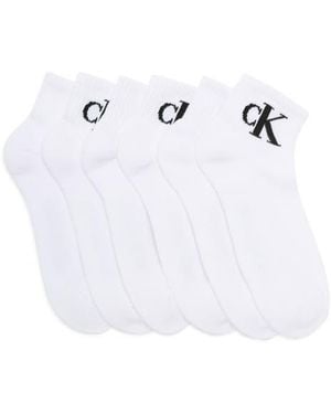 Calvin Klein 6-Pack 1/2 Terry Cushion Cut Socks - White