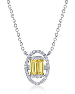 Lafonn Simulated Diamond & Simulated Canary Sapphire Pendant Necklace - Blue