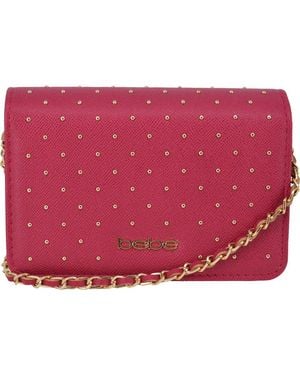 Bebe Sagan Studded Crossbody Bag - Red