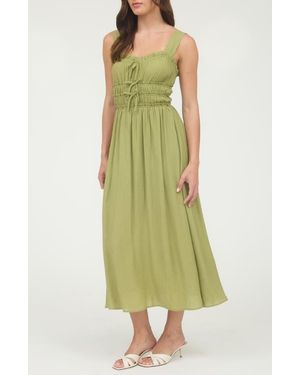 Blu Pepper Bow Embellished Fit & Flare Midi Dress - Green
