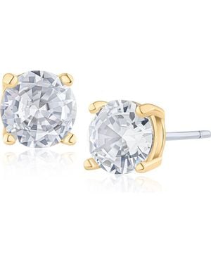 Jardin Round Cubic Zirconia Stud Earrings - Blue