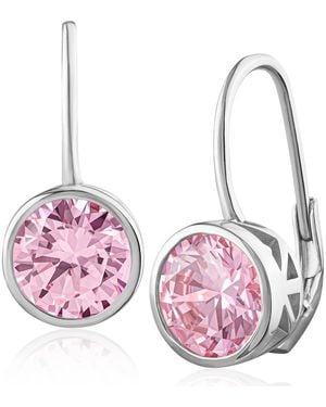 CZ by Kenneth Jay Lane Bezel Set Cubic Zirconia Drop Earrings - Purple