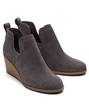 TOMS Suede Wedge Ankle Bootie - Gray