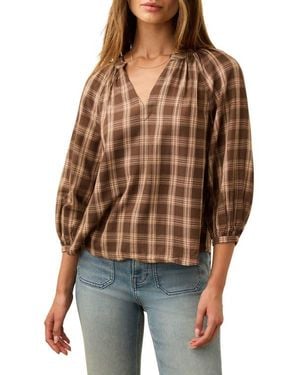 Faherty Portia Plaid Top - Brown