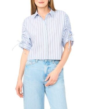 1.STATE Gathered Sleeve Shirt - White