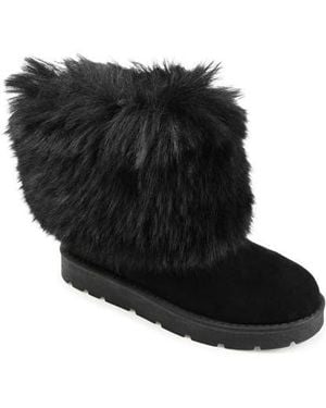 Journee Collection Shanay Faux Fur Boot - Black