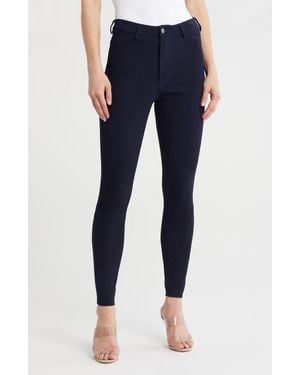 Alice + Olivia Mika High Waist Suede Pants - Blue