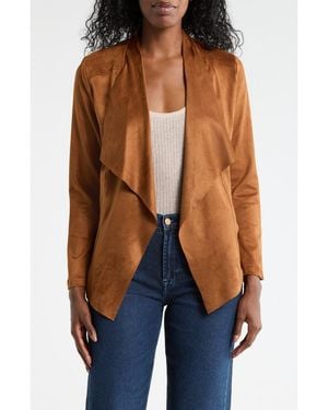 Forgotten Grace Faux Suede Jacket - Brown