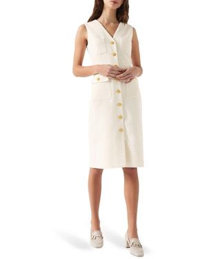 LK Bennett Vita Sleeveless Tweed Dress - Natural