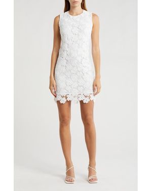 Sam Edelman Floral Lace Shift Dress - White