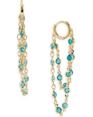 Saachi Crystal Cascade Hoop Earrings - Blue