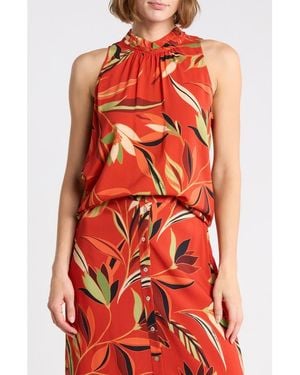DR2 by Daniel Rainn Mock Neck Sleeveless Top - Red