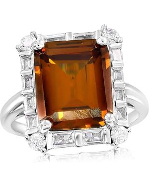 Suzy Levian Cubic Zirconia Engagement Ring - Brown