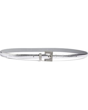 Nordstrom Rack Embellished Buckle Metallic Belt - White