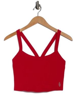 Free People Fp Movement All Clear Rib Crop Camisole - Red