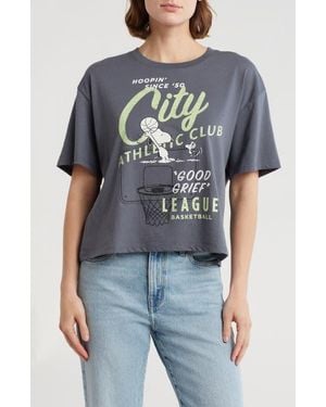 THE VINYL ICONS Peanuts Athletic Club Graphic T-Shirt - Black