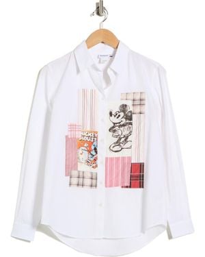 Desigual Disney Mickey Mouse Long Sleeve Shirt - White