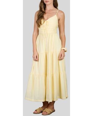 AUGUST SKY Tiered Maxi Sundress - Natural