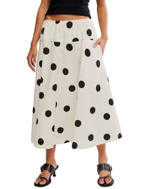 Free People Betty Drop Waist Maxi Skirt - Natural