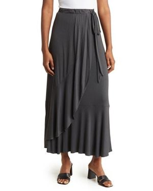 Go Couture Wrap Midi Skirt - Black