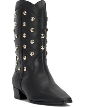 Vince Camuto Prilie Studded Snip-toe Western Boots - Black