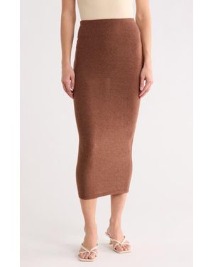 Go Couture Slit Maxi Skirt - Brown