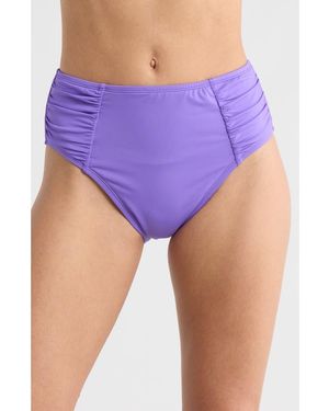 La Blanca Island Goddess High Waist Bikini Bottoms - Purple