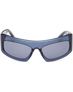 MCM 64Mm Rectangle Wrap Sunglasses - Blue