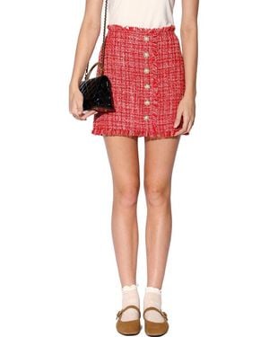 Walter Baker Rebel Tweed Miniskirt - Red