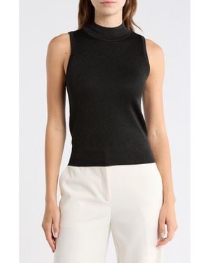 Alice + Olivia Darcey Metallic Wool Blend Sweater Tank - Black