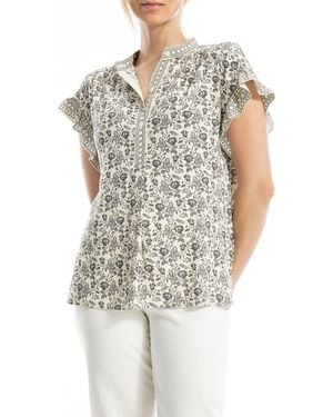 Max Studio Patterned Top - Gray