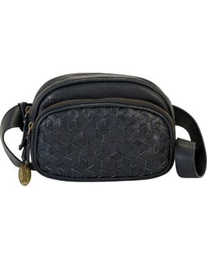 Børn Millport Woven Leather Belt Bag - Black