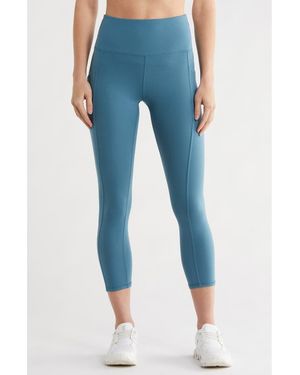 Marika Drew High Waist Crop Pocket Leggings - Blue