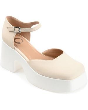 Journee Collection Lizza Platform Pump - White