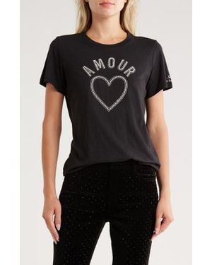 Cinq À Sept Beaded Amour Graphic T-Shirt - Black
