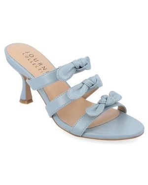 Journee Collection Kristina Bow Strap Slide Sandal - White