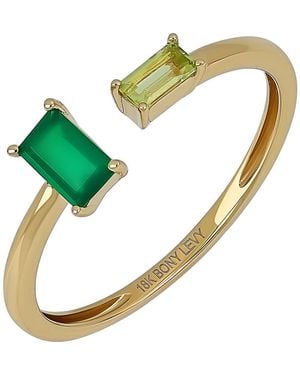 Bony Levy 14K Quartz & Peridot Open Band Ring - Metallic