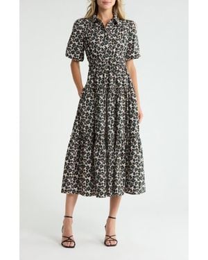 10 Crosby Derek Lam Dahlia Balloon Sleeve Cotton Shirtdress - Multicolor