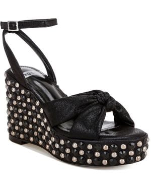 Rag & Co Moondot Wedge Sandal - Black