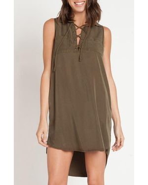 Velvet Heart Ella Lace-Up Dress - Brown