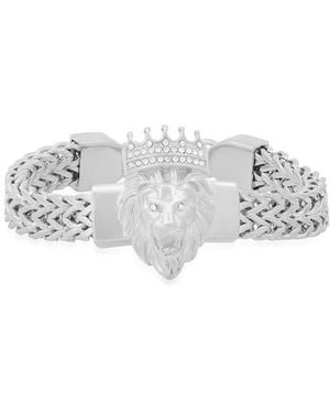 Steeltime Stainless Steel Lion Head Bracelet - Metallic