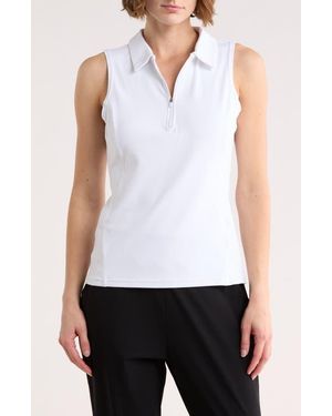 Zella Replay Half Zip Polo Tank - White