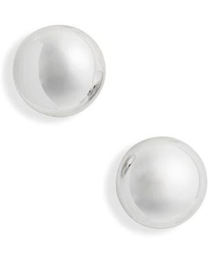 Madewell Button Stud Earrings - White