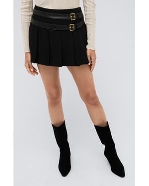 Kenneth Cole Box Pleat Miniskirt - Black