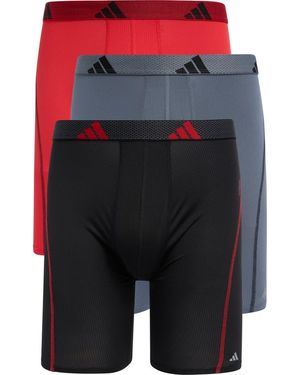 adidas Performance Mesh 3-Pack Boxer Briefs - Black