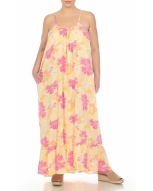Boho Me Floral Print Maxi Dress - Pink
